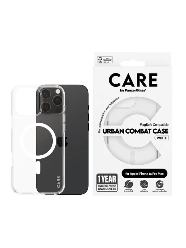 CARE by PanzerGlass Case Flagship White MagSafe iPhone 16 Pro Max