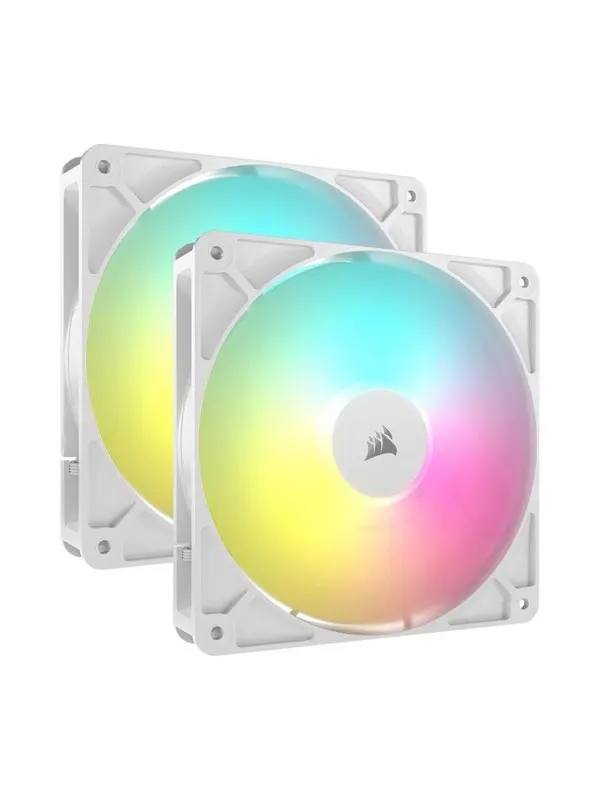 Corsair RS140 ARGB - dual pack - Chassi fläkt - 140mm - Vit med RGB-ljus - 36 dBA