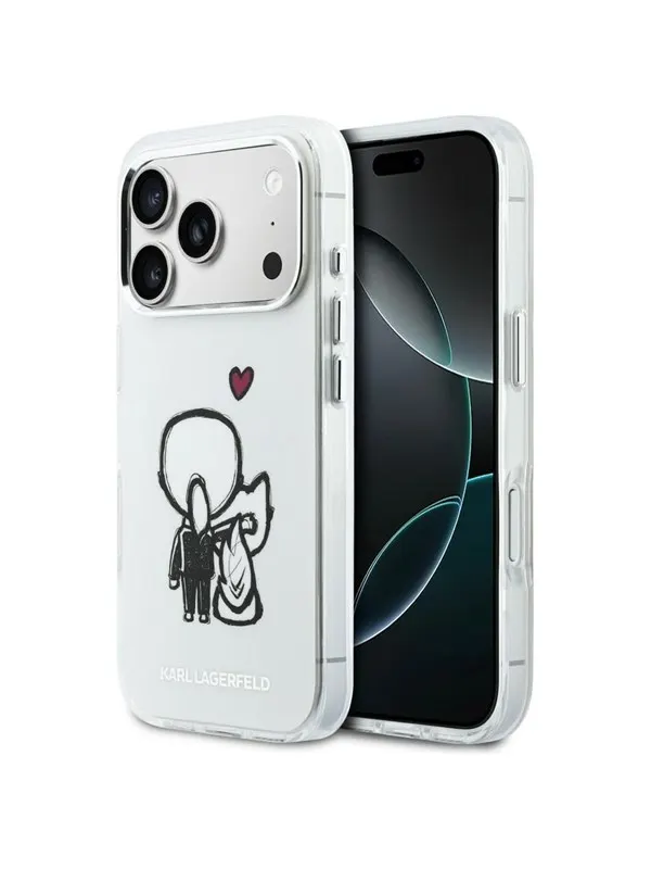 Karl Lagerfeld Karl & Choupette Back MagSafe Case for iPhone 17 Pro Max - Clear