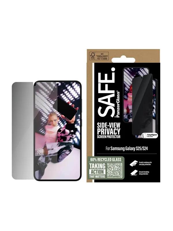 SAFE by PanzerGlass Privacy Screen Protector Samsung Galaxy S25 | Ultra-Wide Fit