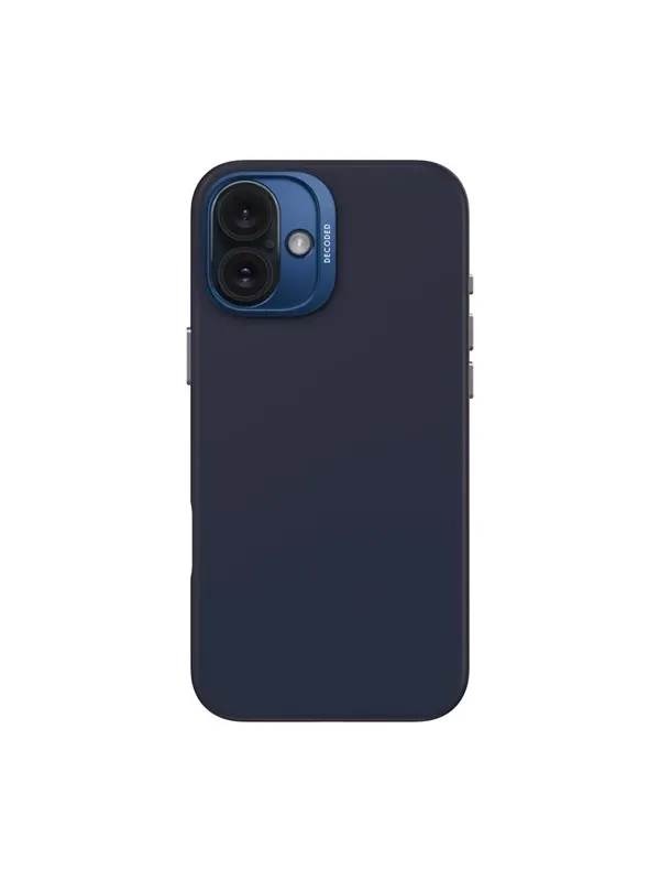 Decoded AntiMicrobial Silicone Backcover for iPhone 16 Plus Blue Print (Navy)