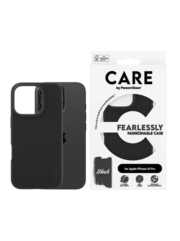CARE by PanzerGlass Case Fashion Black iPhone 16 Pro