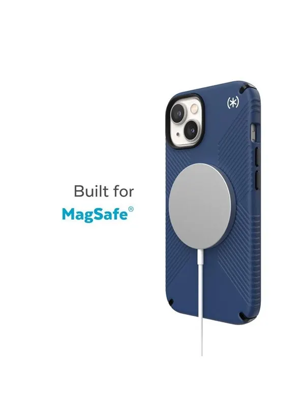 Speck Presidio2 Grip MagSafe - Anti-slip iPhone 14 Plus Case - Coastal Blue / Black / White