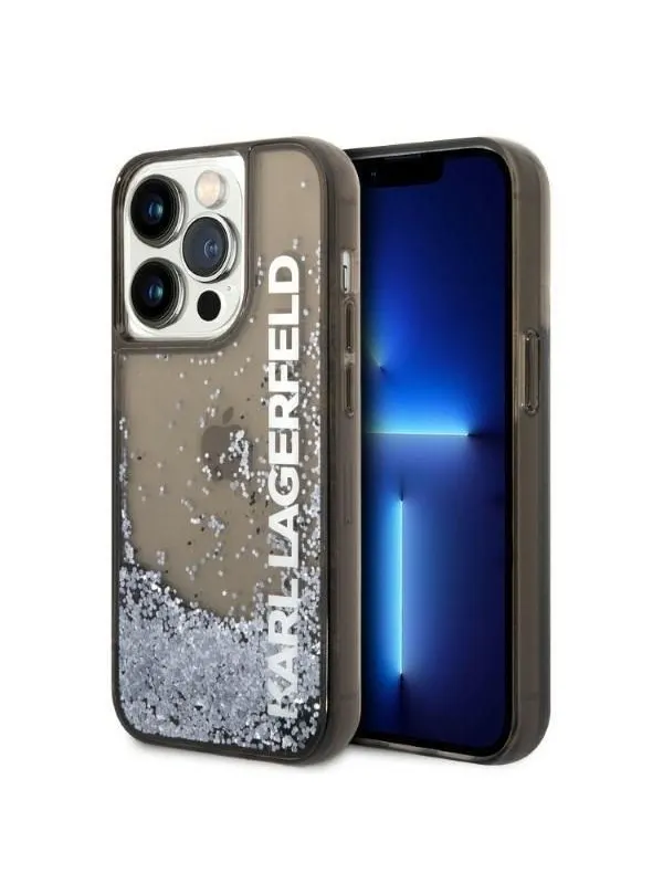 Karl Lagerfeld Liquid Glitter Elong case for iPhone 14 Pro Max - black