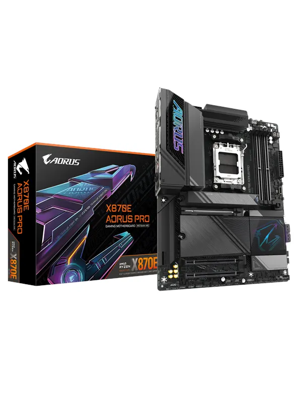 GIGABYTE X870E AORUS PRO Moderkort - AMD X870E - AMD AM5 - DDR5 RAM - ATX