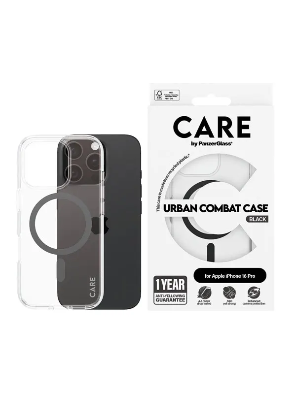 CARE by PanzerGlass Case Flagship Black MagSafe iPhone 16 Pro
