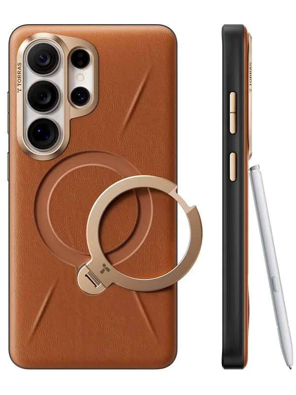 Torras Ostand Q3 VegSkin - amber brown - Samsung Galaxy S26 Ultra
