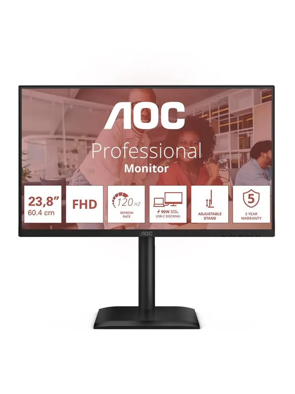 24" AOC 24E4CV - 1920x1080 (FHD) - 120Hz - IPS - 90W USB-C