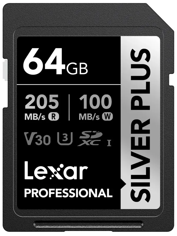 Lexar Professional SILVER PLUS SDXC - 205MB/s - 64GB