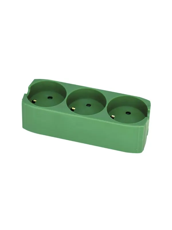 Gripo Socket with 3 outlets and earth, Green
