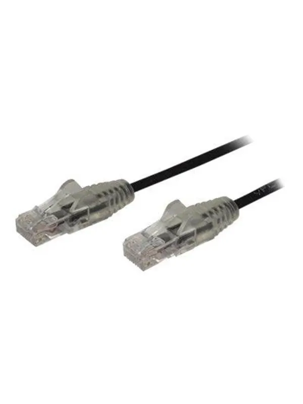StarTech.com 0.5m CAT6 Cable - Black Slim CAT6 Patch Cord - Snagless - LSZH - patch cable - 50 cm - black - Svart - 0.5m