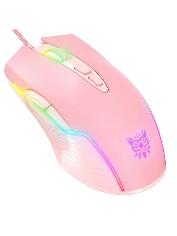 ONIKUMA CW905 Wired - Gamingmus - Optic - 7 knappar - Rosa med RGB