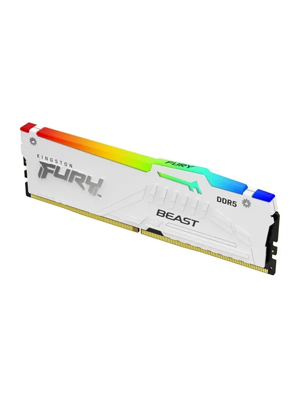 Kingston FURY Beast RGB DDR5-6000 - 16GB - CL30 - Single Channel (1 pcs) - AMD EXPO & Intel XMP - Vit med RGB