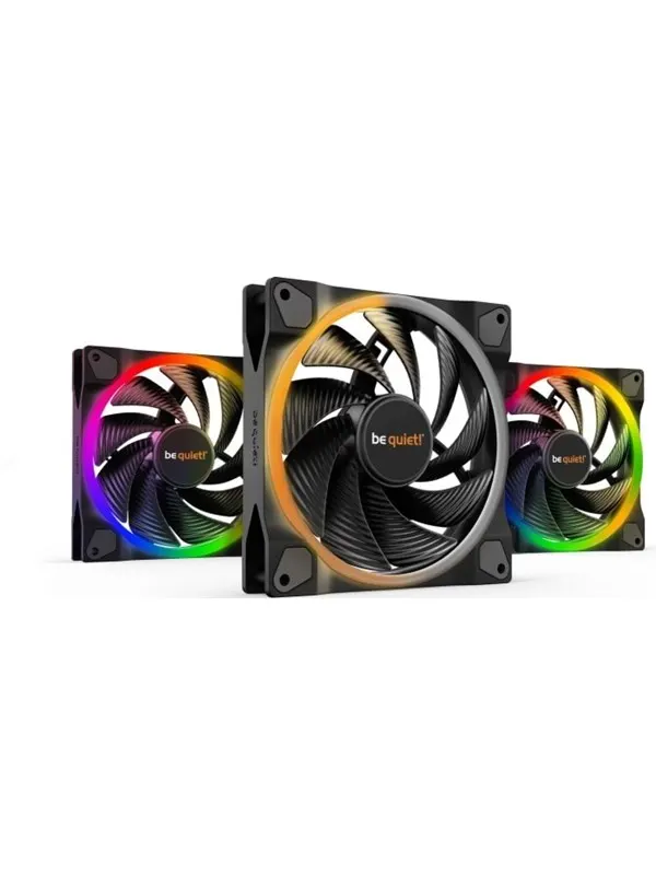 be quiet! LIGHT WINGS 140mm PWM high-speed Triple-Pack - Chassi fläkt - 140mm - Svart med RGB LED - 31 dBA