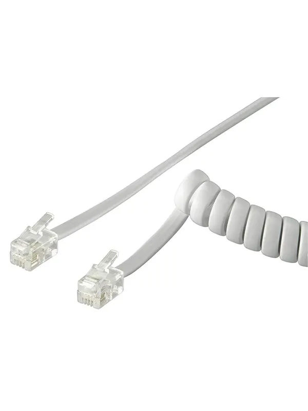 Pro Phone handset spiral cable CCA (copper-clad aluminium) - Vit - 4m