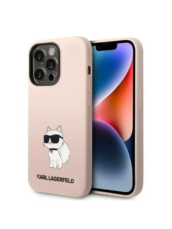 Karl Lagerfeld Silicone Choupette case for iPhone 14 Pro Max - pink