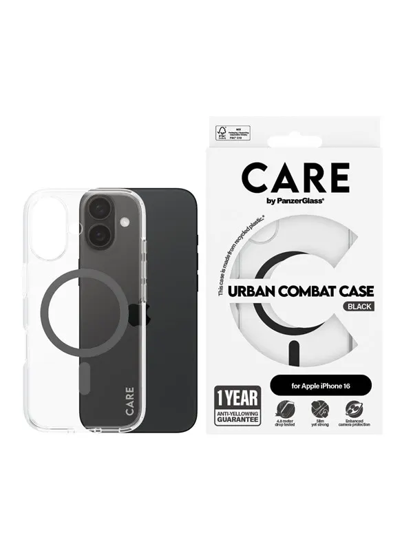 CARE by PanzerGlass Case Flagship Black MagSafe iPhone 16