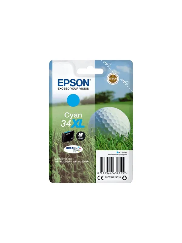 Epson 34XL - XL - cyan - original - blækpatron