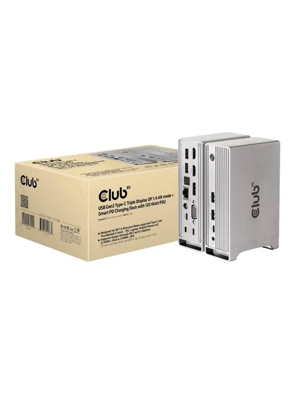 Club 3D - docking station - USB-C - VGA 2 x HDMI DP - GigE