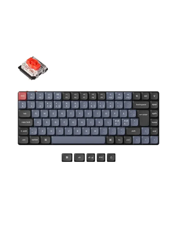 Keychron K3 Pro QMK/VIA Wireless - Gateron Low Profile Red - Gaming Keyboard - Utan numpad - Nordisk - Svart