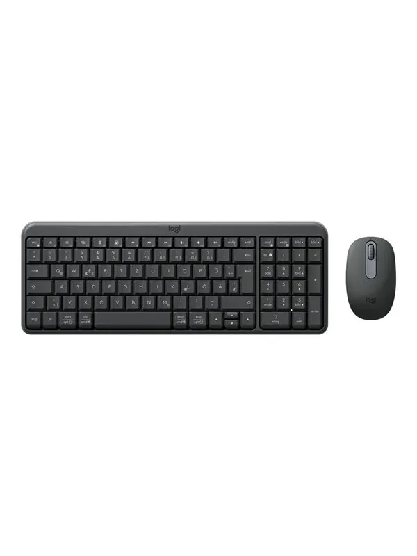 Logitech MK250 - keyboard and mouse set - QWERTZ - German - graphite Input Device - Tastatur & Mus set - Tysk - Svart