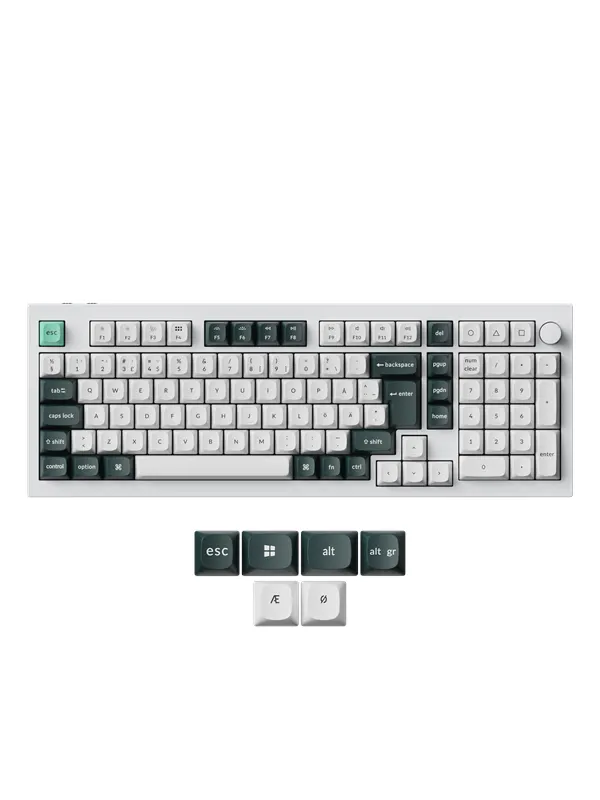 Keychron Q5 HE 96% Knob Wireless Tri-Mode QMK - Gateron 2.0 Magnetic Switch - Shell White - Gaming Tangentbord - Nordisk - Vit
