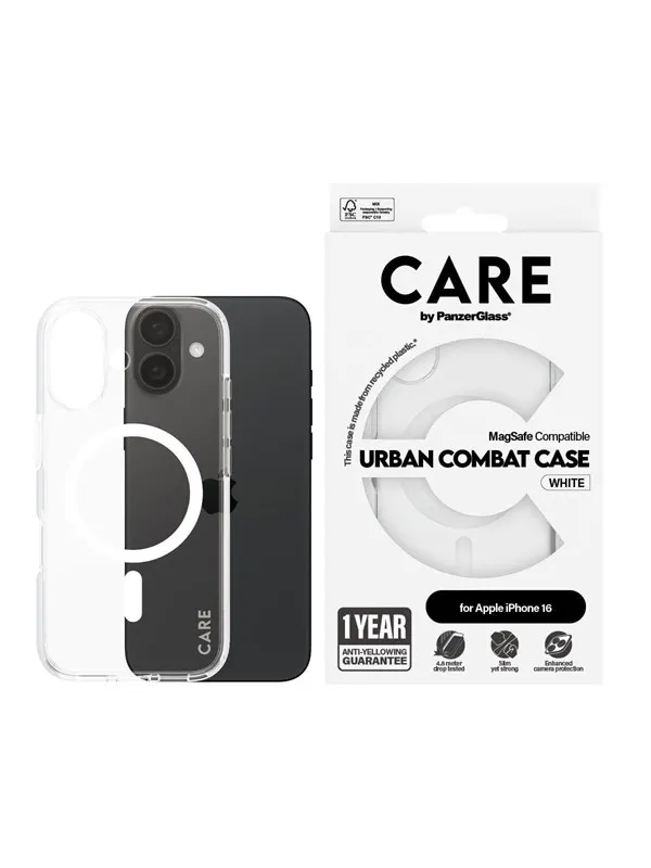 CARE by PanzerGlass Case Flagship White MagSafe iPhone 16