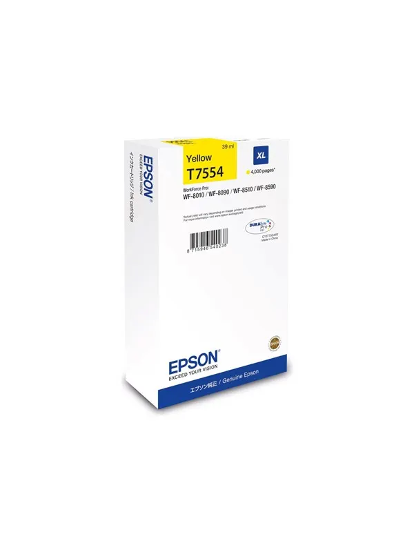 Epson T7554 - XL size - yellow - original - ink cartridge