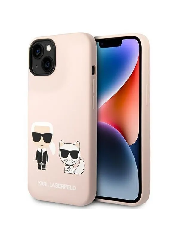 Karl Lagerfeld KLHMP14MSSKCI iPhone 14 Plus 6.7 "hardcase light pink / light pink Silicone Karl & Choupette Magsafe