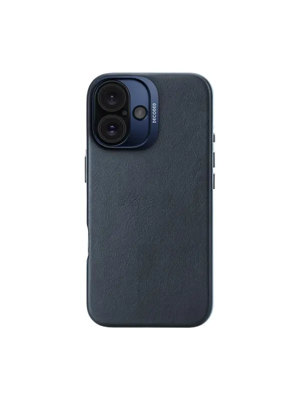 Decoded Leather Backcover for iPhone 16 Navy