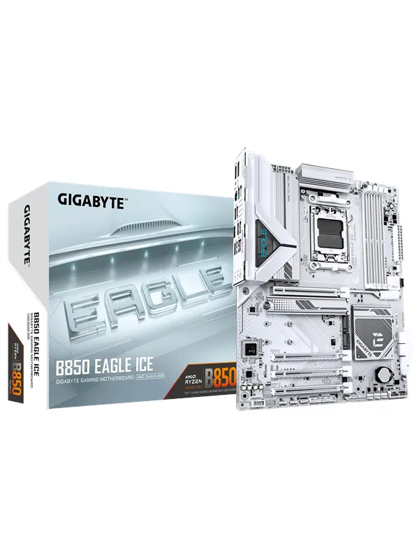 GIGABYTE B850 EAGLE ICE Moderkort - AMD B850 - AMD AM5 - DDR5 RAM - ATX