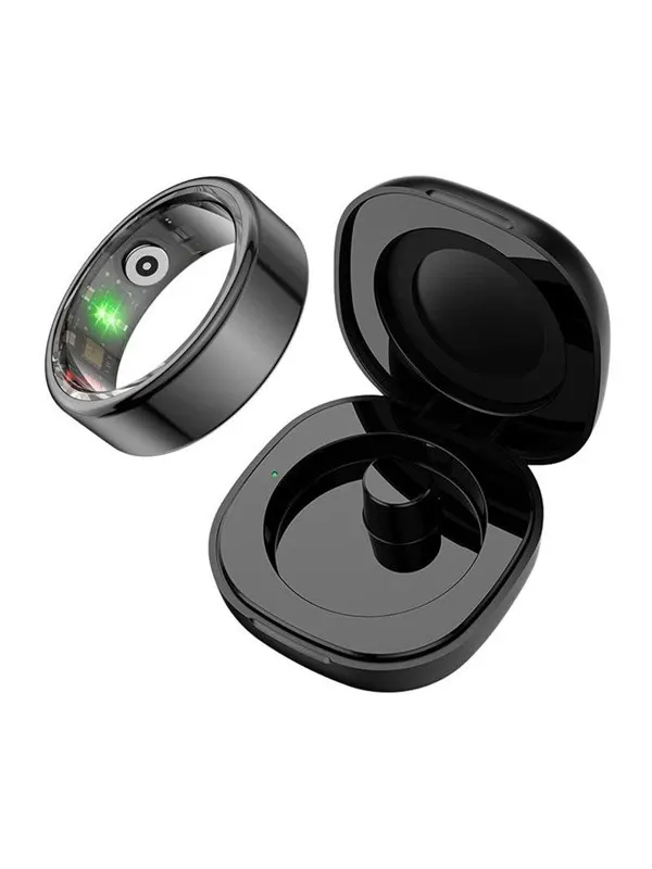 Colmi R02 Smart Ring Size 8 18.1mm with Charging Case - Black