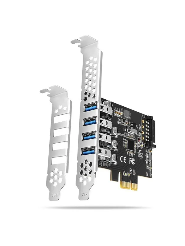 AXAGON SuperSpeed 4 × USB-A 5 Gbps externa portar PCIe-kort