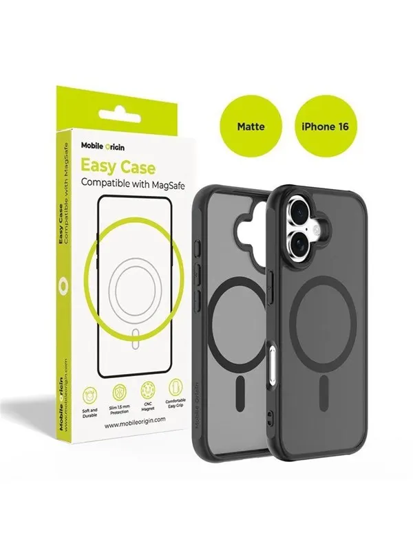 Mobile Origin Hybrid MagSafe Case - matte black - iPhone 16