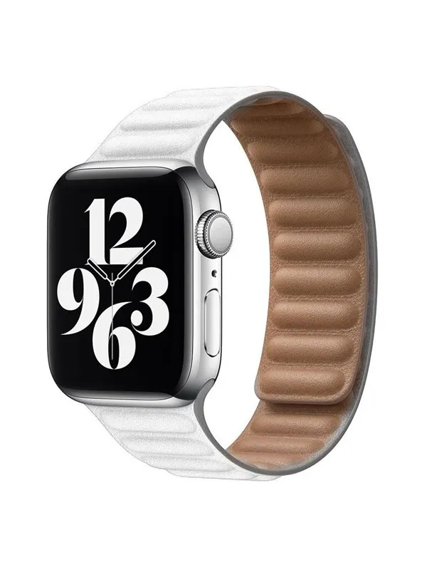 Lippa Apple Watch magnetisk læderrem 42/44/45/49 - White