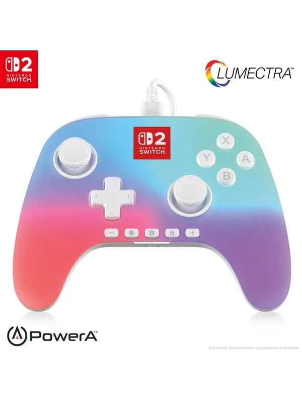 PowerA Advantage Wired Controller for Nintendo Switch 2 with Lumectra - White