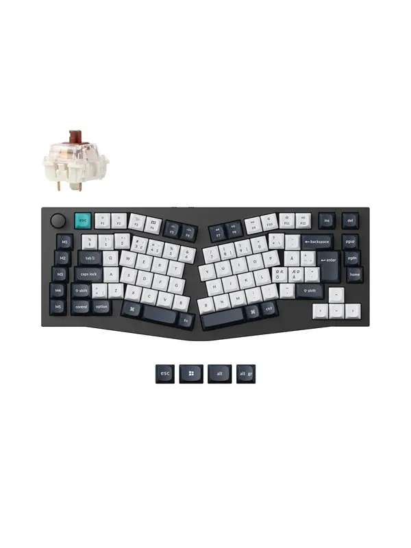 Keychron Q10 MAX 75% (Alice Layout) - Gateron Jupiter Brown - Gaming Keyboard - Utan numpad - Nordisk - Blå