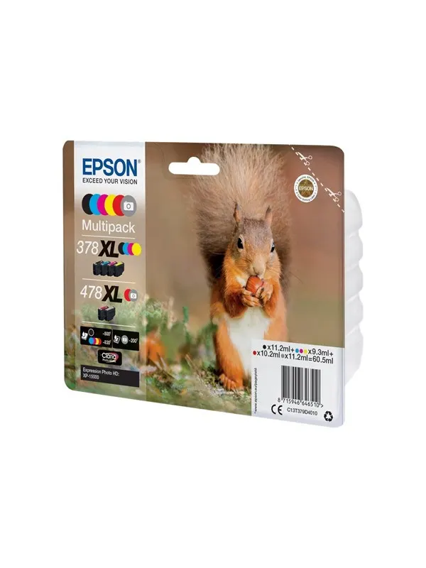 Epson 378XL / 478XL Multipack 6-Pack Ink (Grey Black Yellow Cyan Magenta Red)