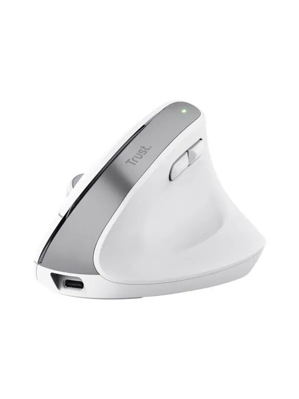 Trust Bayo+ - Vertical mouse - Optic - 6 knappar - Vit