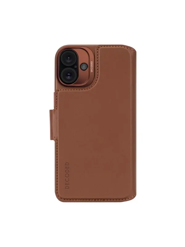 Decoded Leather Detachable Wallet for iPhone 16 Plus Tan