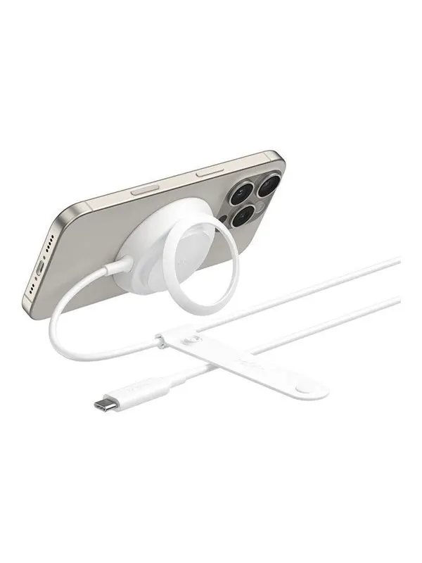 Belkin UltraCharge 25w Qi2 Pad with kickstand - White