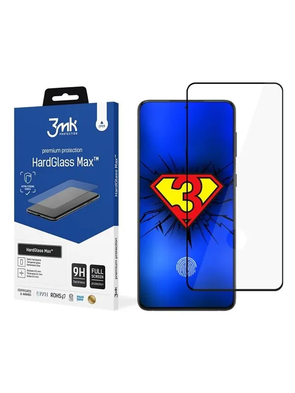 3mk Tempered Glass HardGlass Max FingerPrint for Samsung Galaxy S21+ 5G