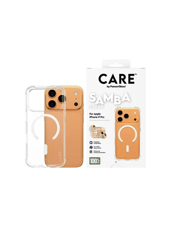CARE by PanzerGlass Fashionable Case Samba Transparent w. White MagSafe iPhone 17 Pro