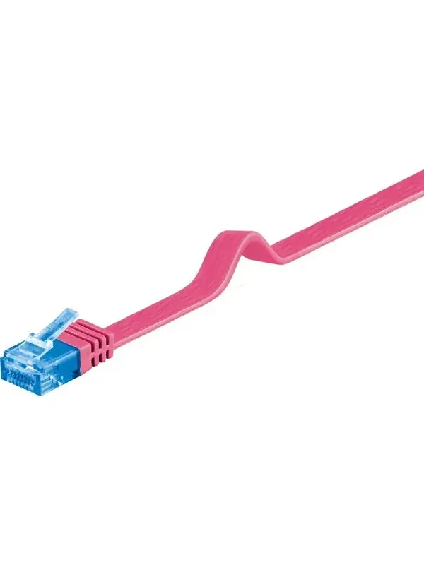 Pro LAN CAT 6A U/UTP flat - Rosa - 2m