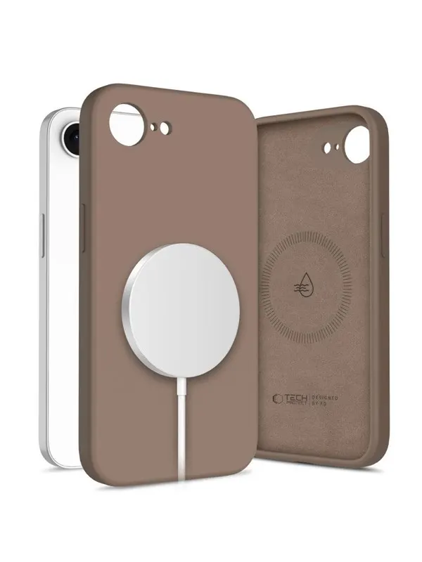 Tech-Protect Silicone MagSafe Case for iPhone 16e / 17e - Brown