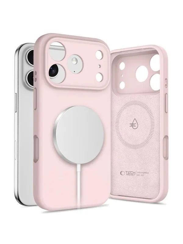 Tech-Protect Silicone MagSafe Case for iPhone 17 Pro - Pink