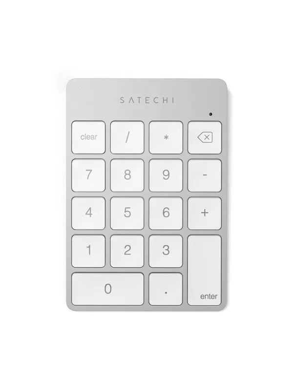 Satechi Slim Wireless Keypad - Compact Bluetooth Keyboard with Long-Lasting Battery and Aluminum Finish - Numpad - Silver