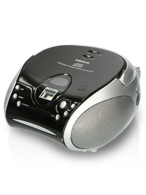 Lenco SCD-24 portable FM radio/CD player - Black/Silver