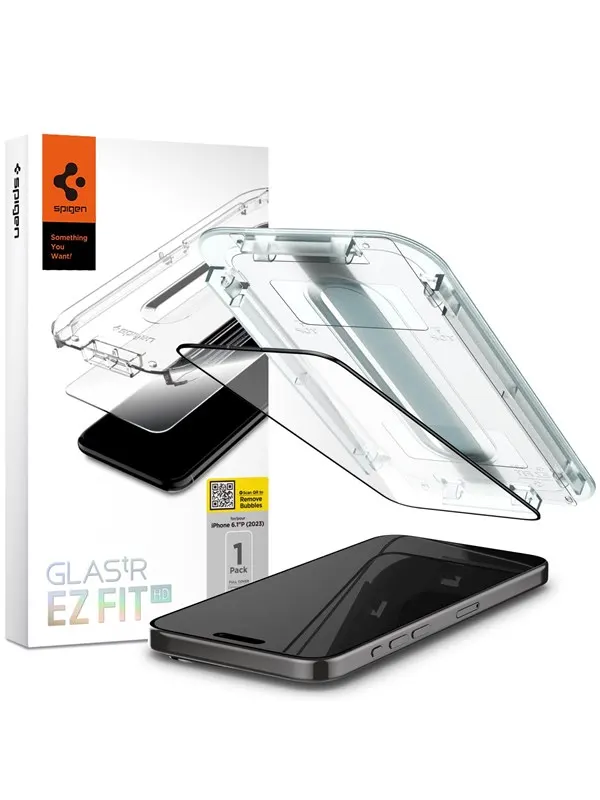Spigen Glass tR EZ Fit HD 1 Pack - FC Black - iPhone 15 Pro