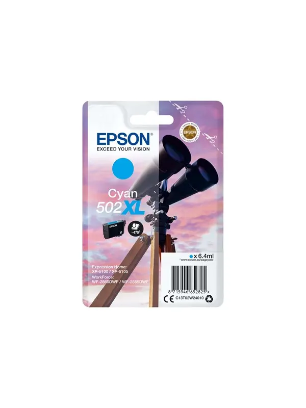 Epson 502XL - høj kapacitet - cyan - original - blækpatron